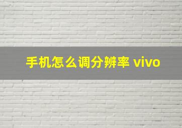 手机怎么调分辨率 vivo